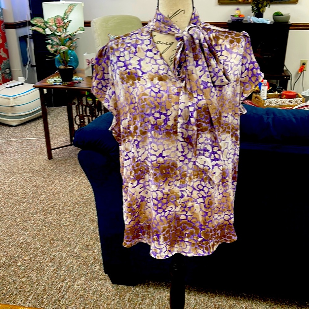 Short sleeve beautiful blouse w tie